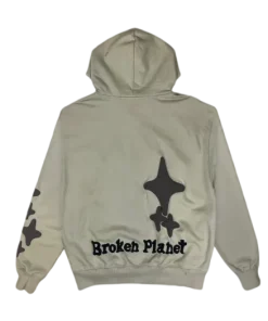 GREY BROKEN PLANET ALONE HOODIE